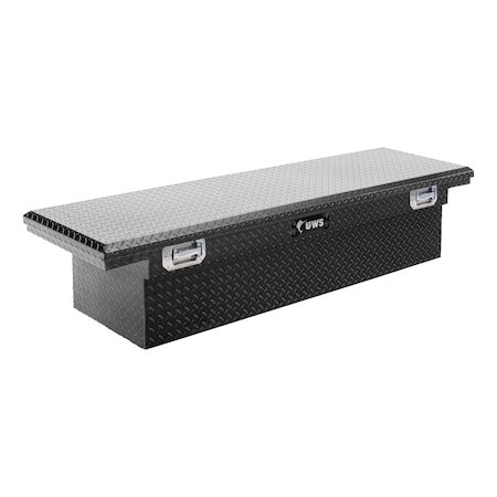 GLOSS BLACK 72IN TRUCK TOOL BOX, LOW PROFILE, PULL HANDLES